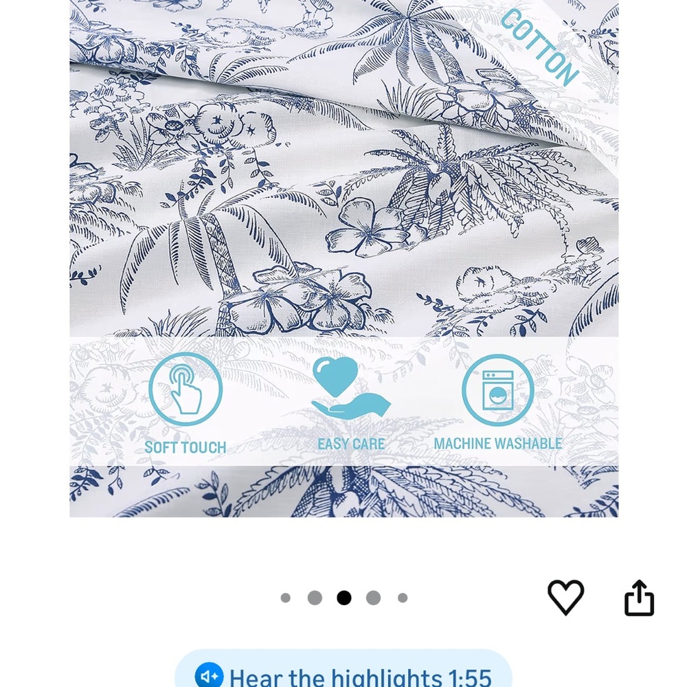 Tommy Bahama Blue and White Floral Bedding Sheets